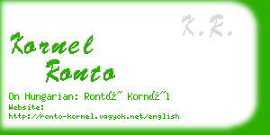 kornel ronto business card